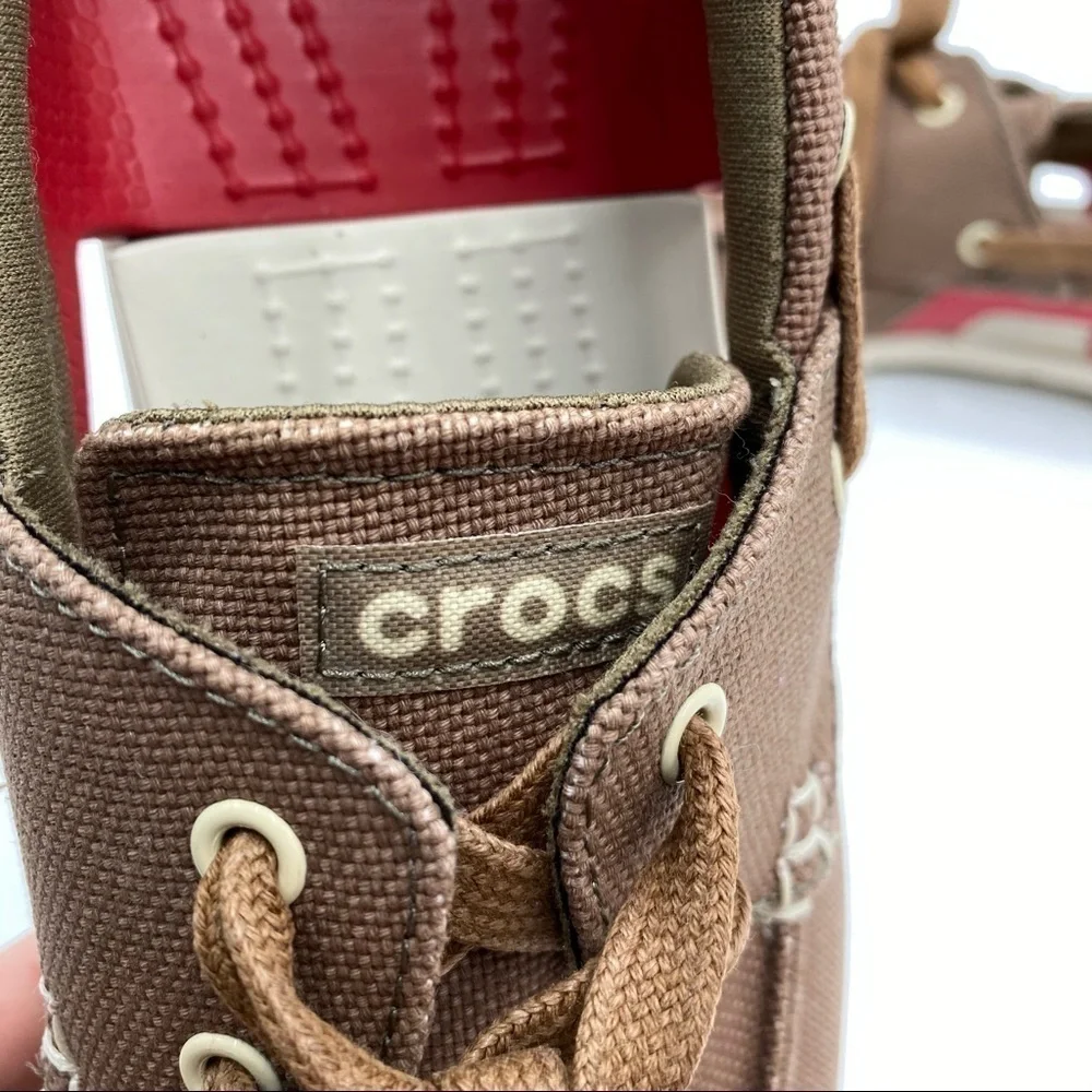 Crocs Men's Beach Line Lace Up Boat Shoes Size 8
